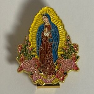 Virgin Mary Blip Brim Clip Gold Glitter Hat Pins Fitted Hats New Era Religious